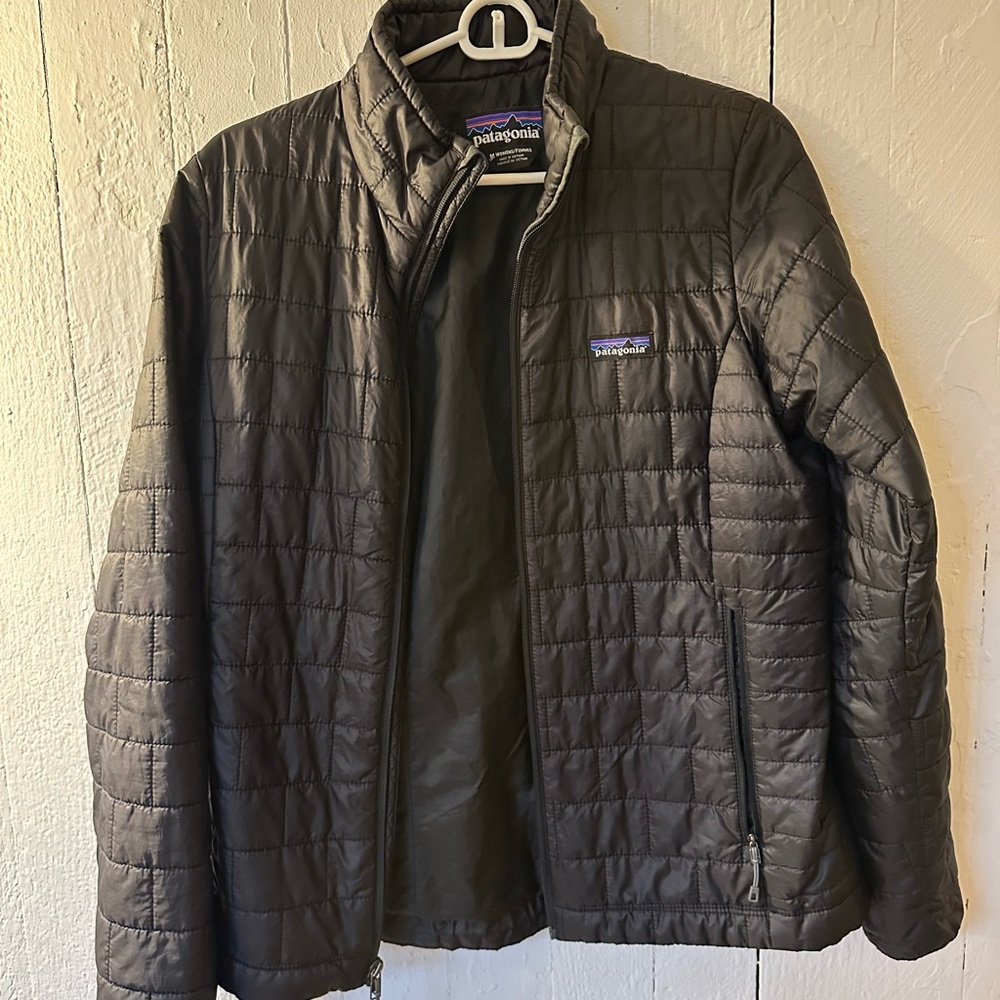 Dark Charcoal Gray Quilted Puffer Jacket